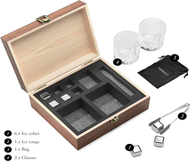 Set Verres + Pierres à Whisky
